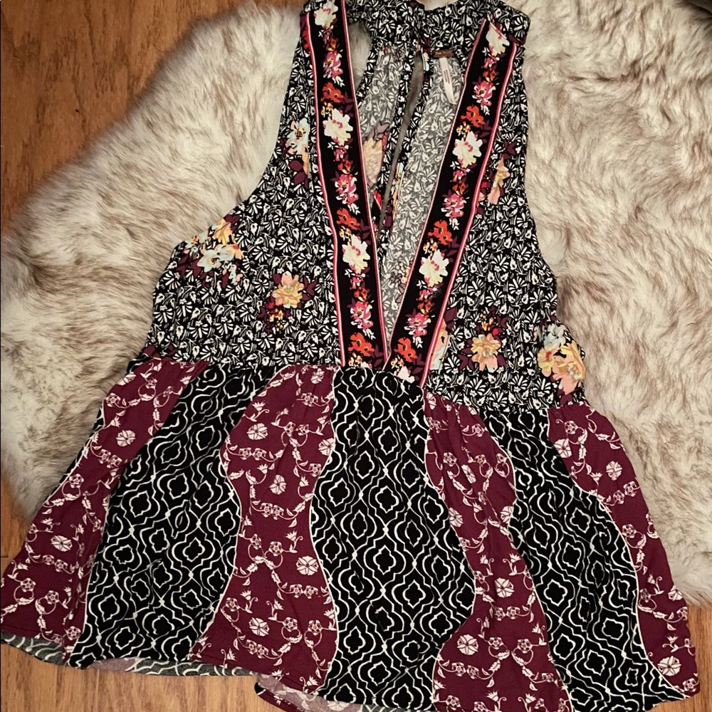 Free People Floral Tunic Blouse